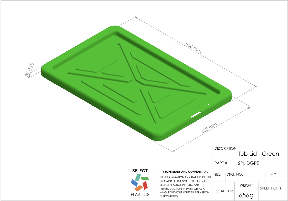 Storage Tub Lid-Green