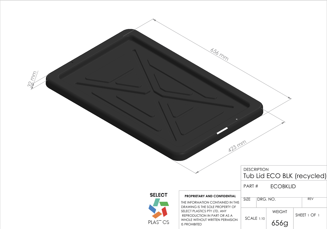 Storage Tub Lid ECO Black – view 2